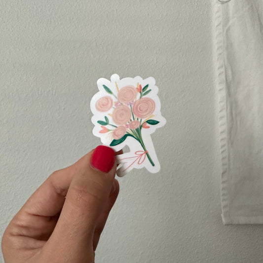 Valentine bouquet waterproof sticker