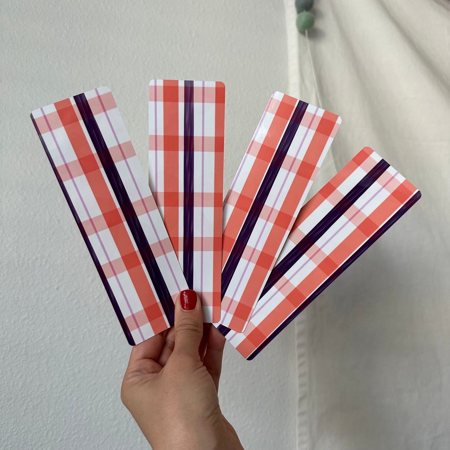 Pink bow Valentine themed Laminated Bookmarks on photo quality cardstock