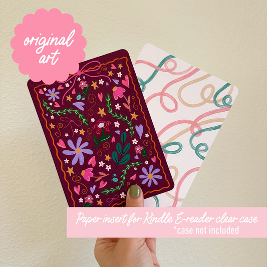 Original Art Cardstock insert- Moody Springtime- for clear e-reader case fits kindle paperwhite 11th or 10th gen- case not included