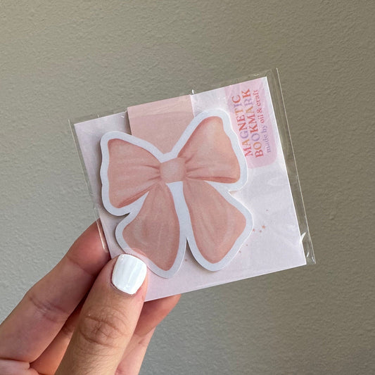 Pink Bow magnetic bookmark, gift for bookish friends