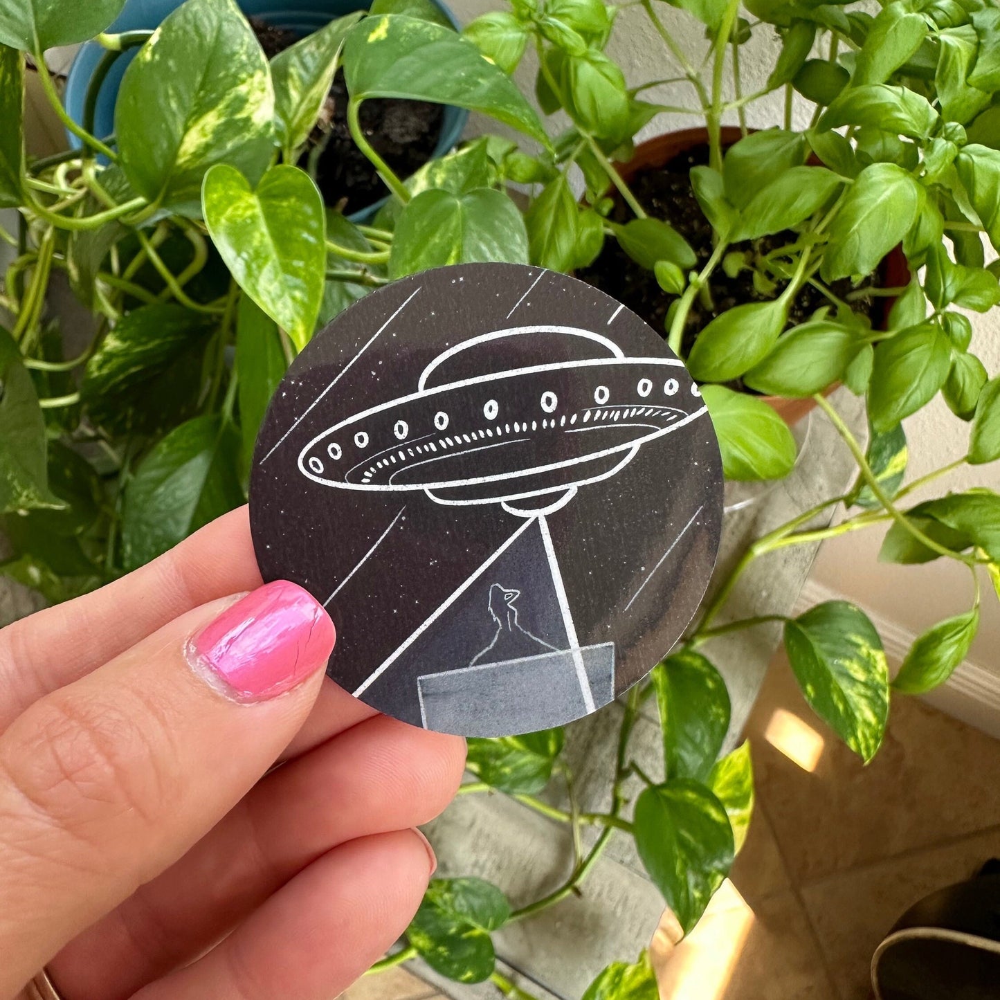 Black beam me up ttpd down bad waterproof sticker