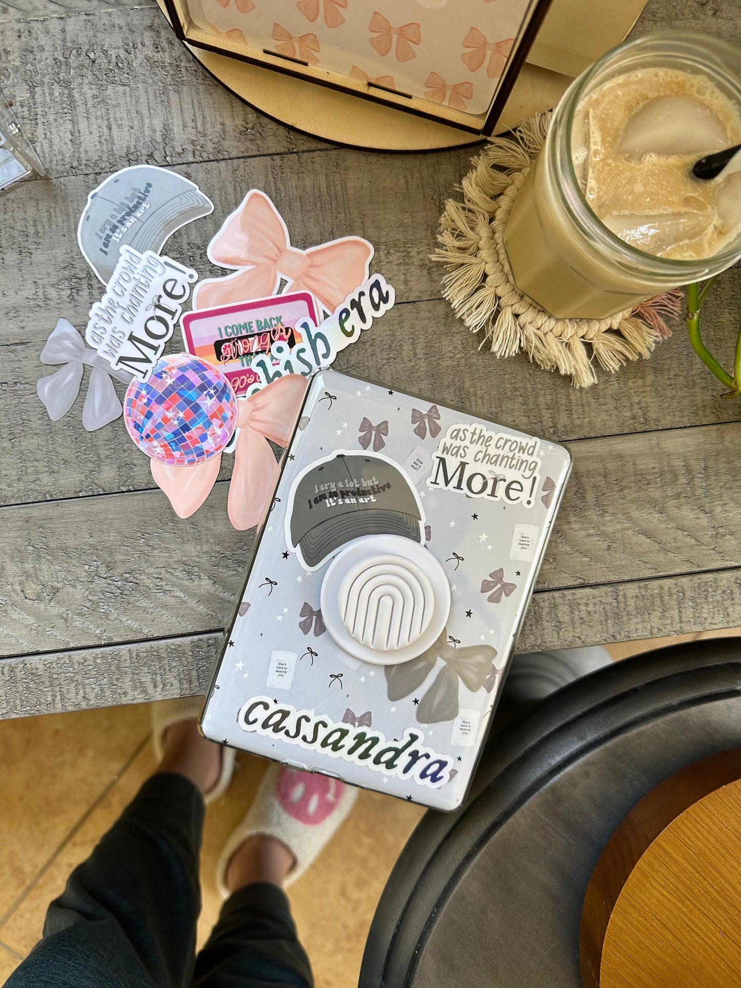 Original Art Cardstock insert- Swiftie Bow & ttpd theme- for clear e-reader case fits kindle paperwhite 11th or 10th gen- case not included