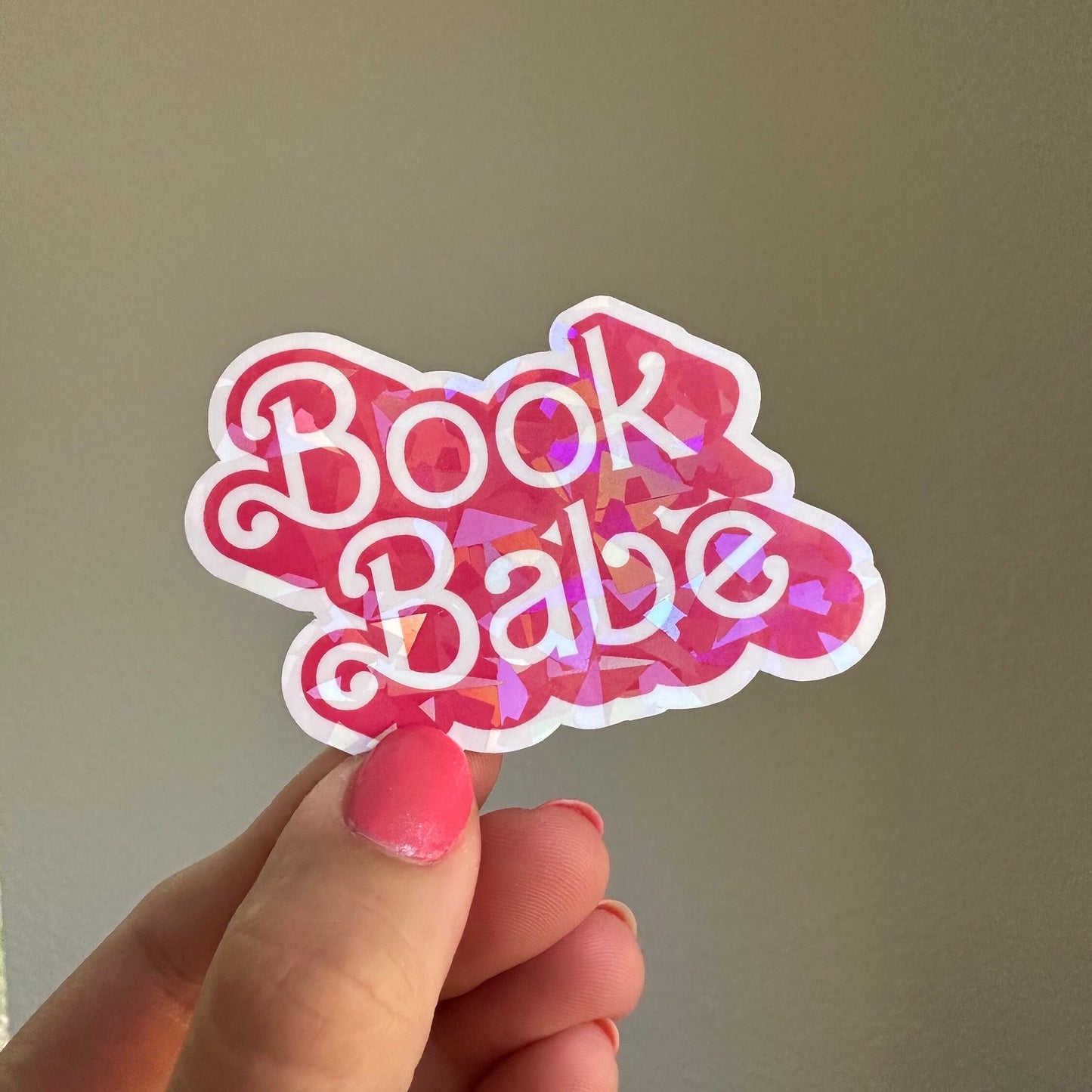 Book Babe Barbie font holographic waterproof sticker